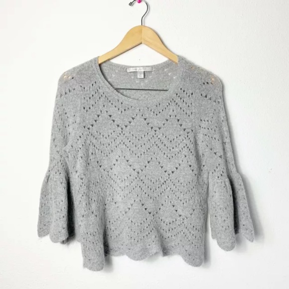 LC Lauren Conrad Sweaters - Lauren Conrad| Grey Bell Sleeve Sweater Size Small